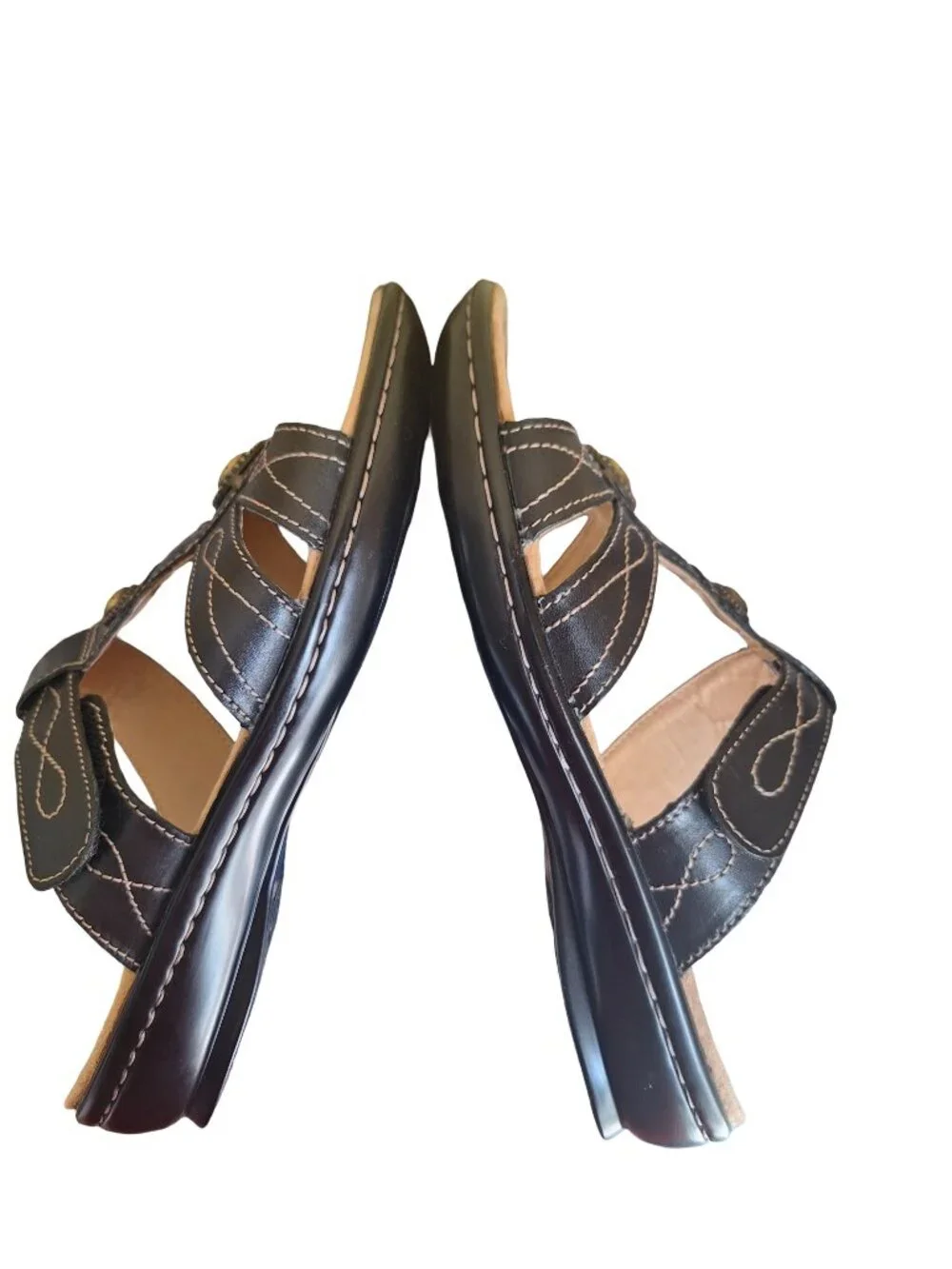 Naturalizer Journie Comfort Black Leather Gladiator Sandals Studded Sz 8.5